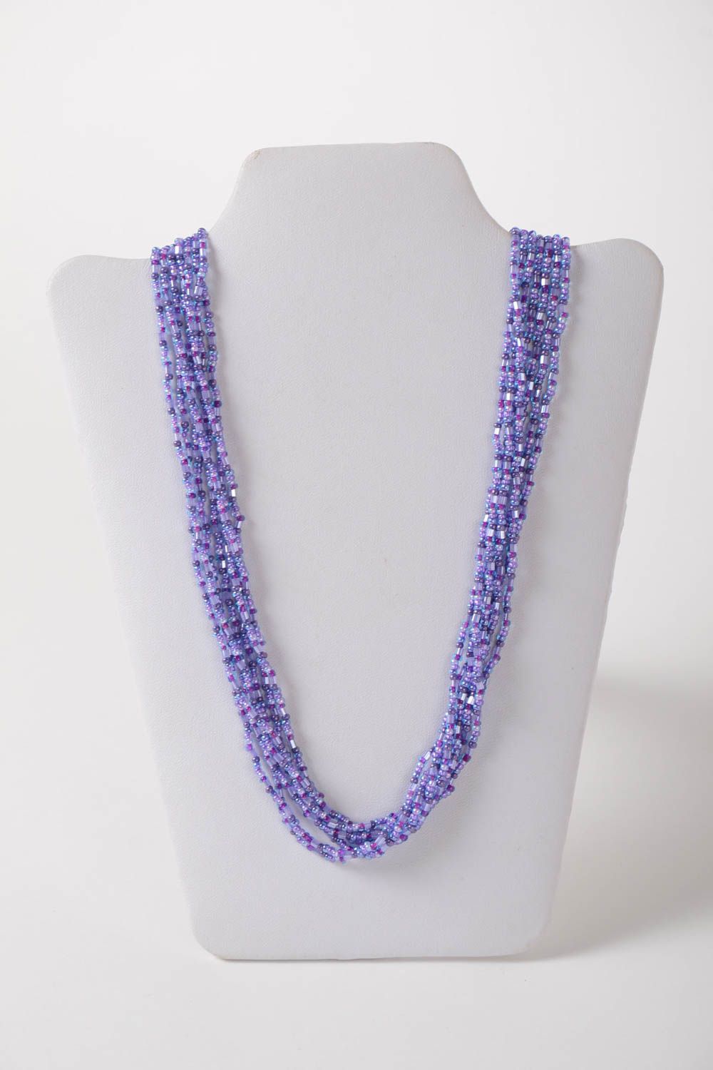 Handmade beaded stylish necklace female designer accessory festive jewelry photo 2
