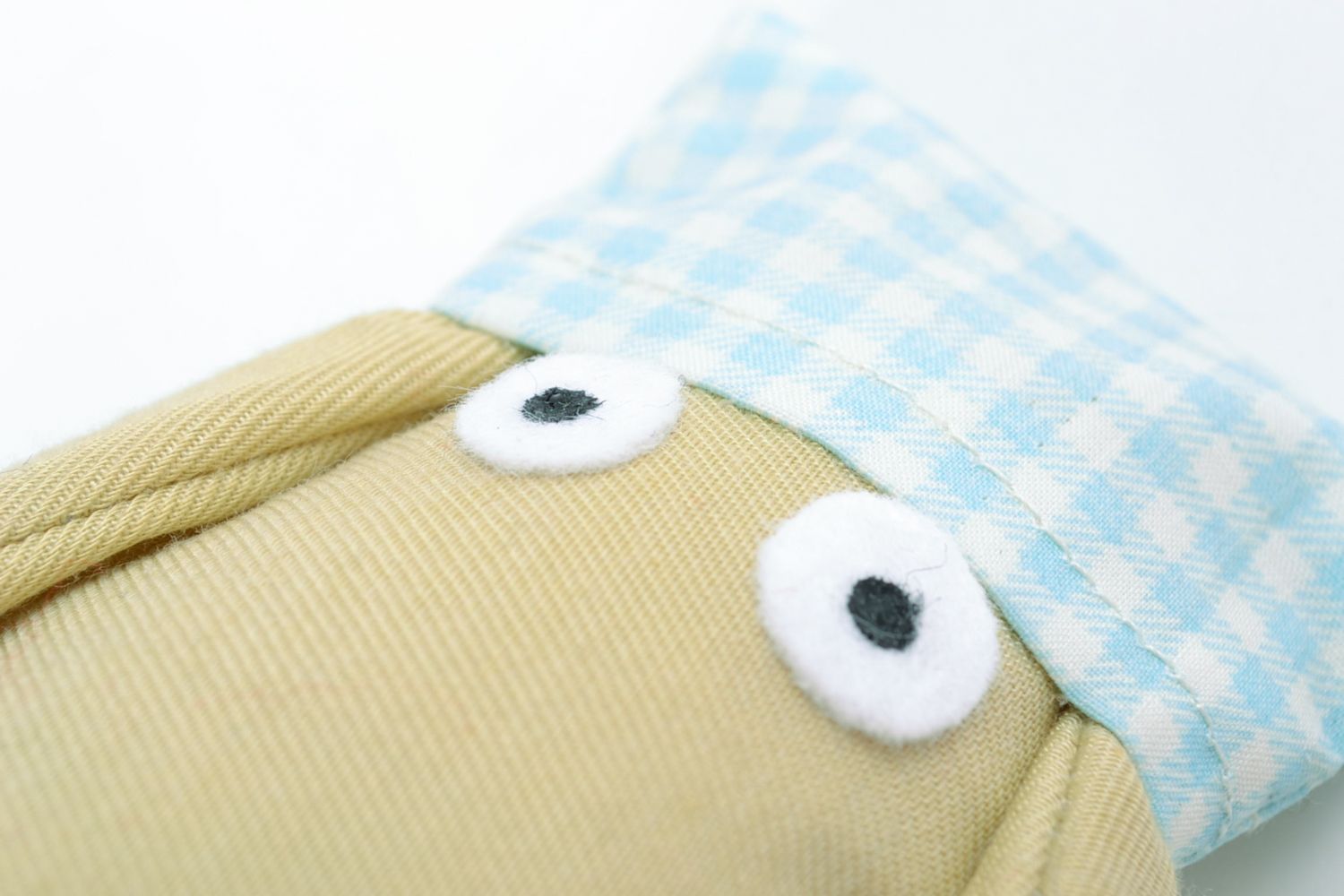 Petite peluche en tissu de coton Mouton en bonnet décorative faite main photo 2