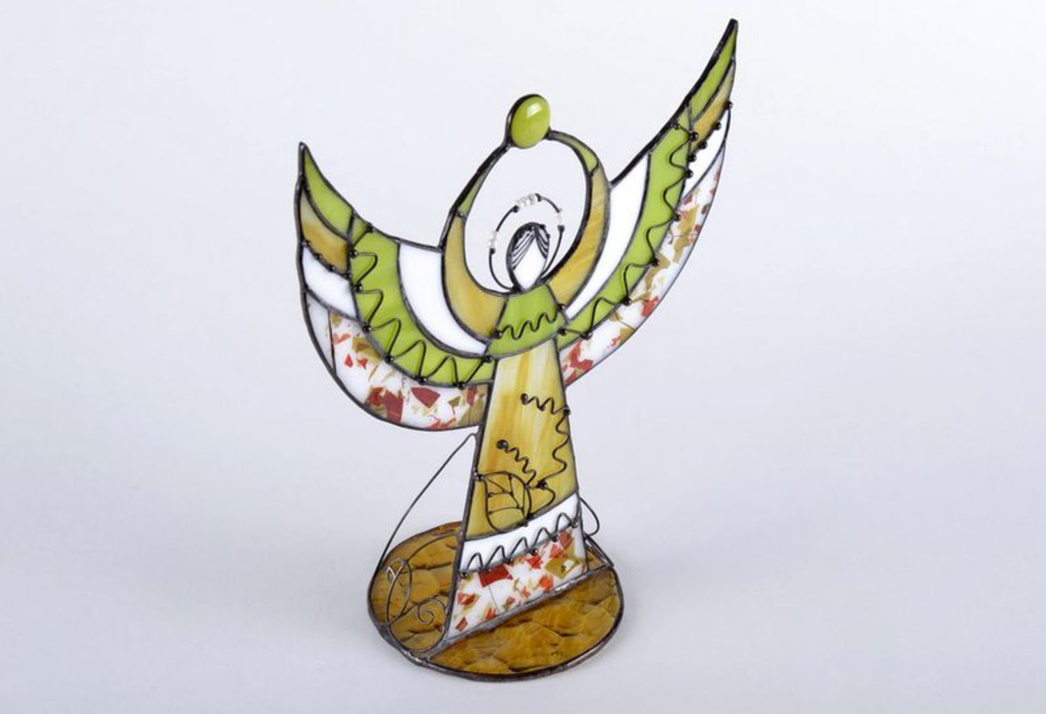 Statuetta angelo in vetro fatta a mano figurina decorativa in vetro originale
 foto 2