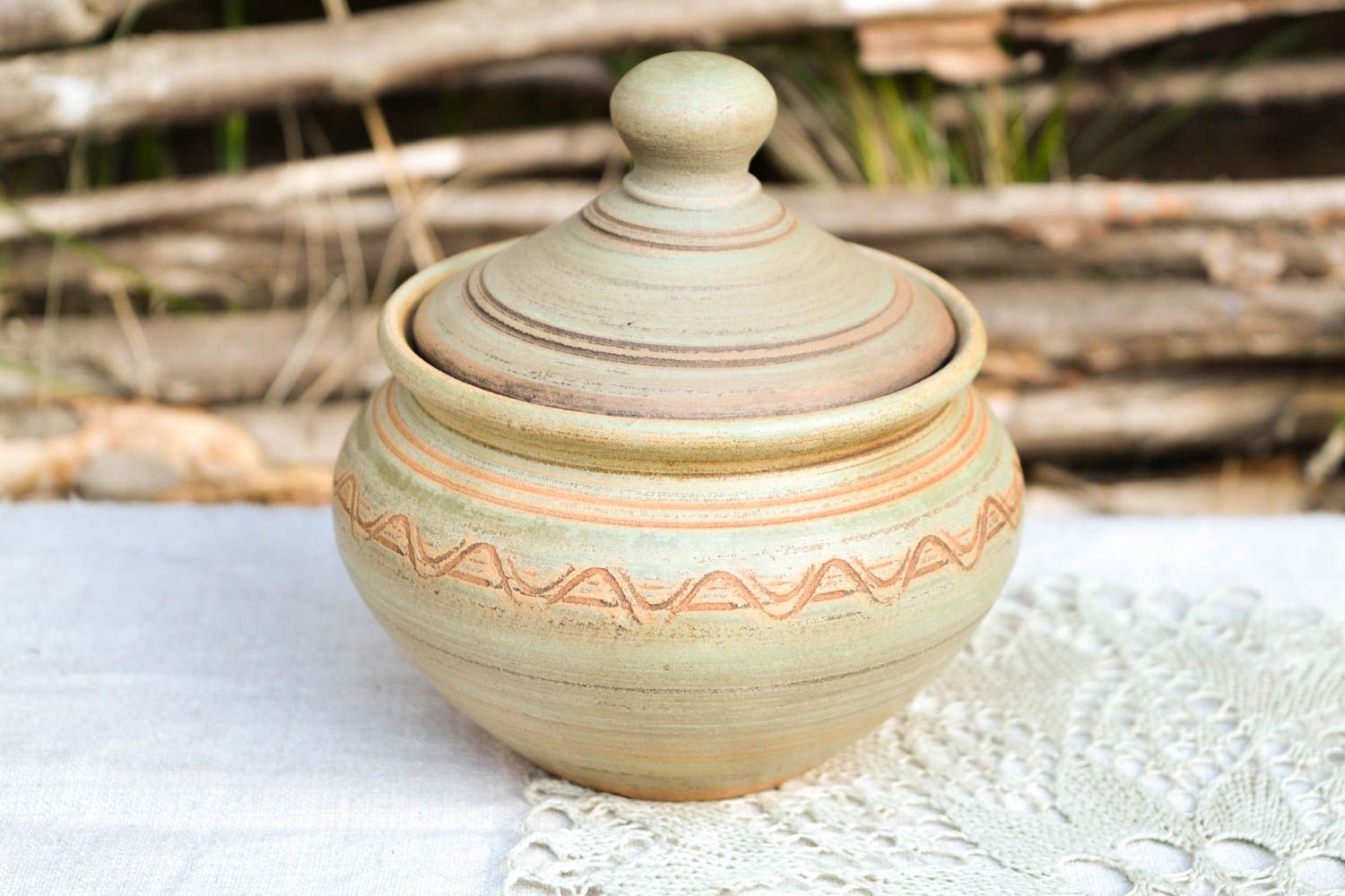 Handmade kleiner Keramik Topf für Schmoren Ton Geschirr Küchen Zubehör foto 1