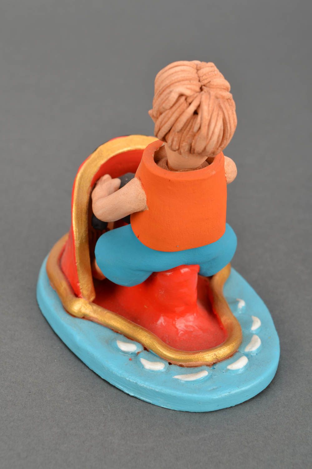 Handmade Figurine Junge mit Jet-Ski foto 4