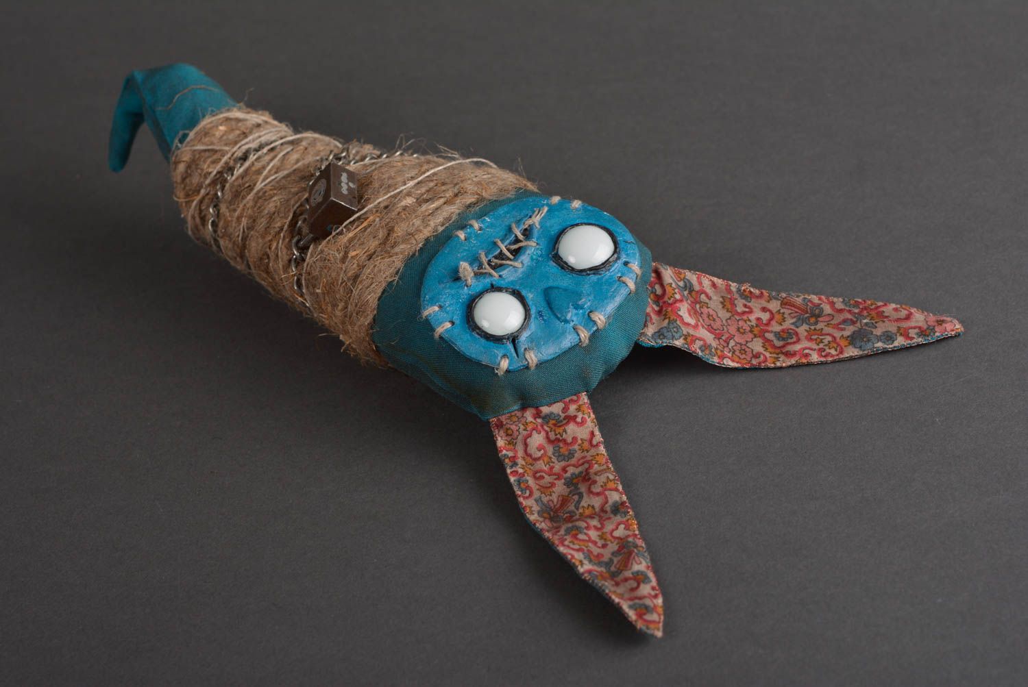 Игрушка ручной работы интерьерная игрушка декор для дома оригинальная голубая фото 1
