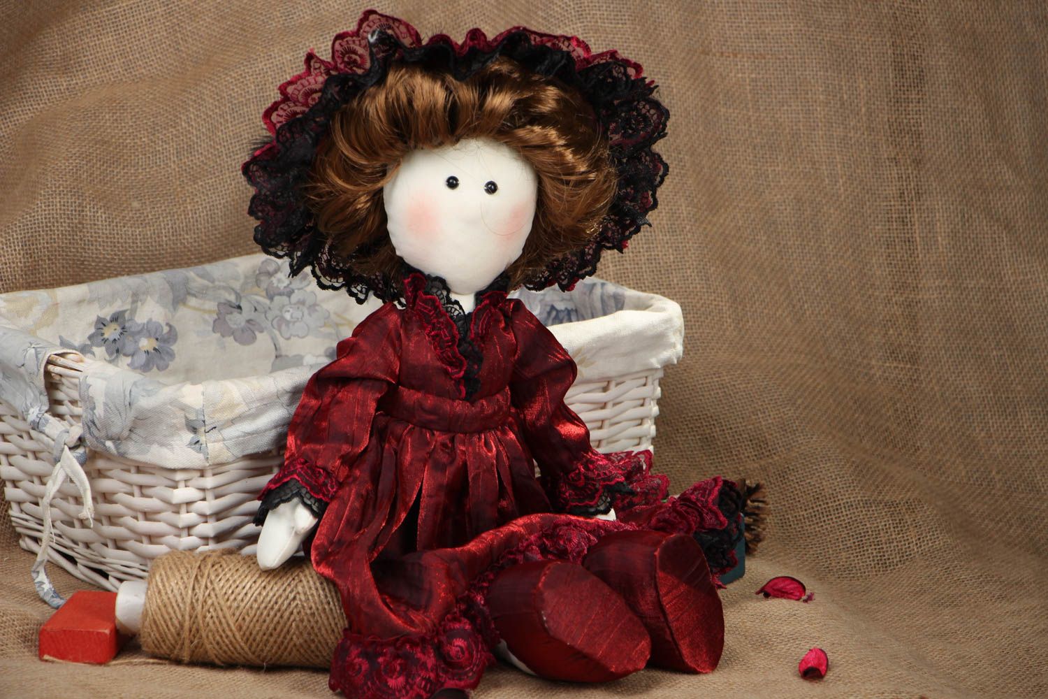 Collectible handmade doll Fine Lady photo 5