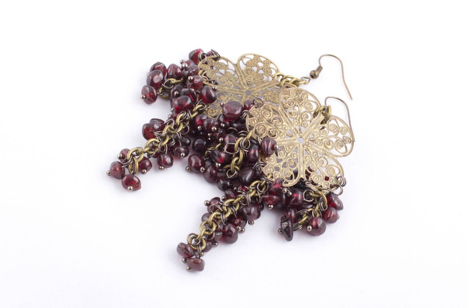 Handmade designer earrings jewelry with natural stone eleagant earrings photo 5