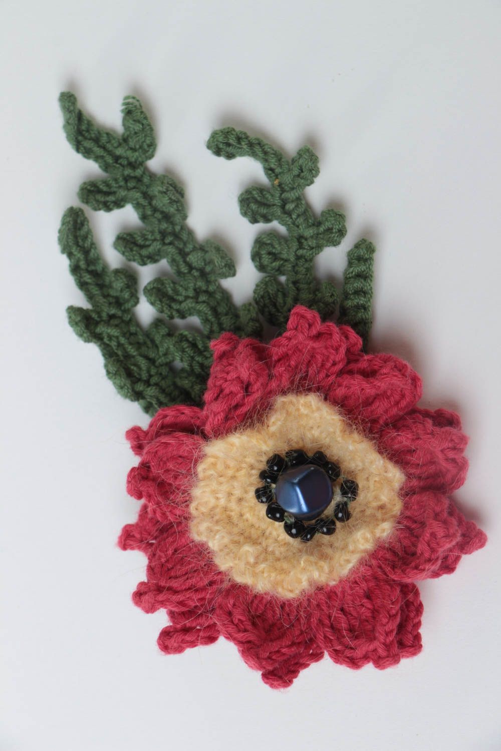 Handmade lovely brooch textile beautiful jewelry stylish flower accessory photo 2