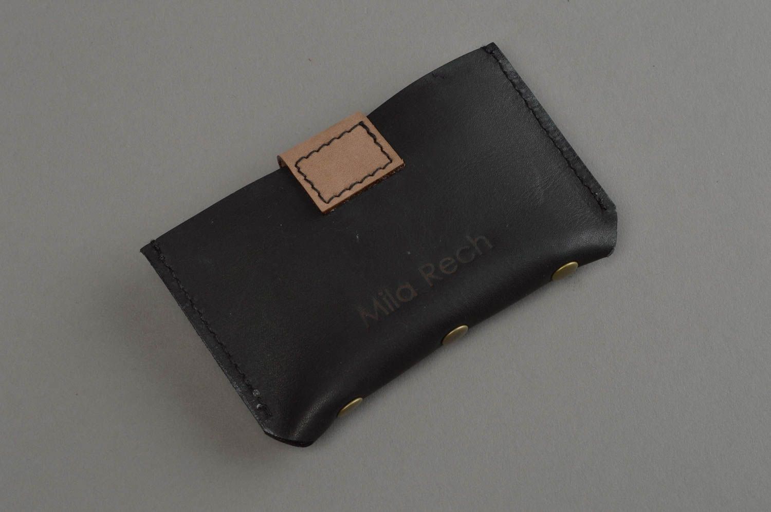 Stylish business card case leather accessories designer unusual present photo 9