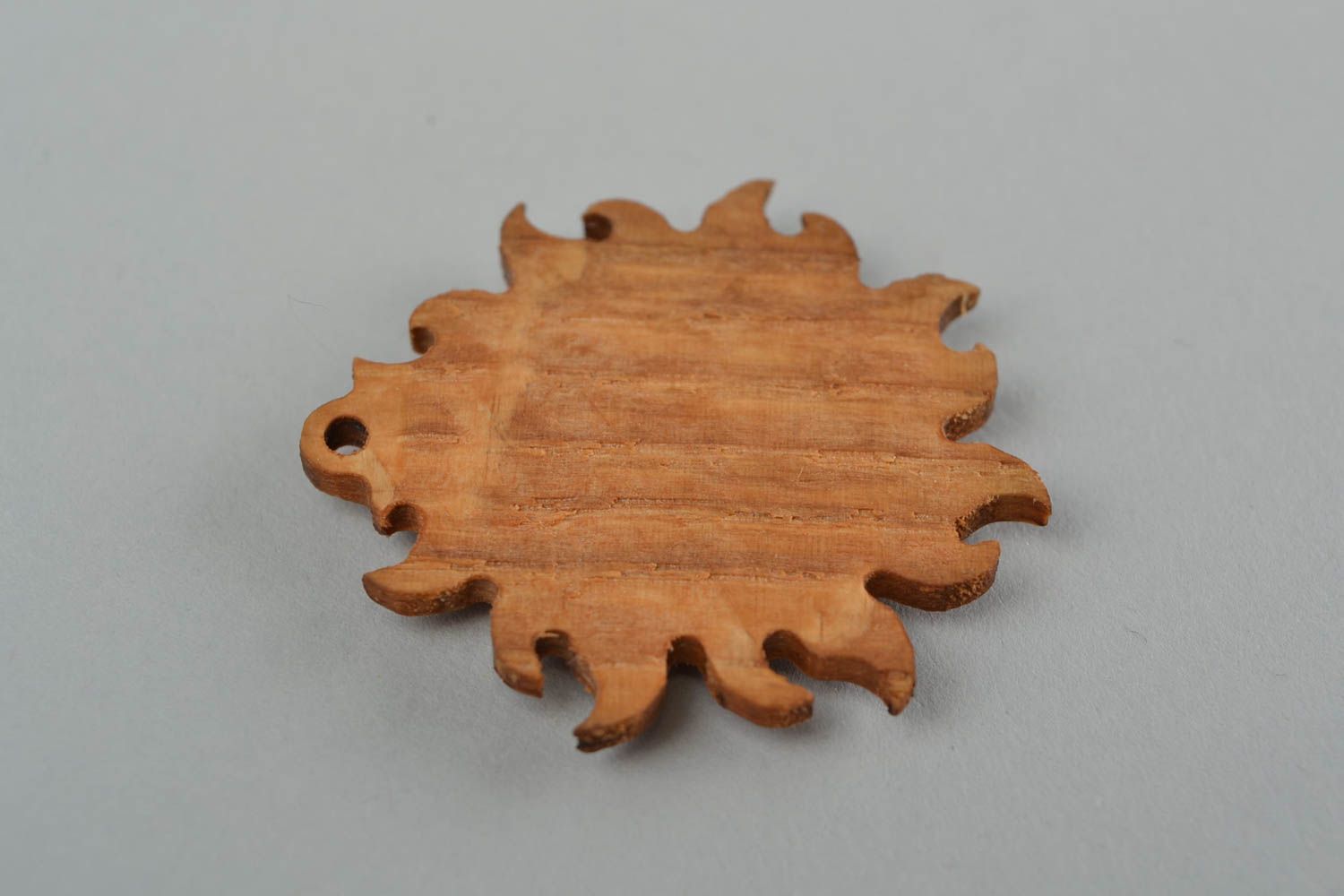 Handmade Slavic protective amulet natural wooden carved pendant Kolovrat photo 5