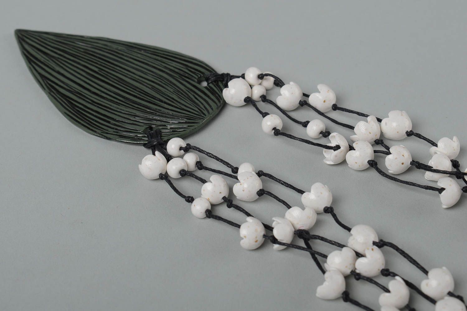 Handmade Collier Halskette Polymer Schmuck Accessoire für Frauen massiv  foto 4