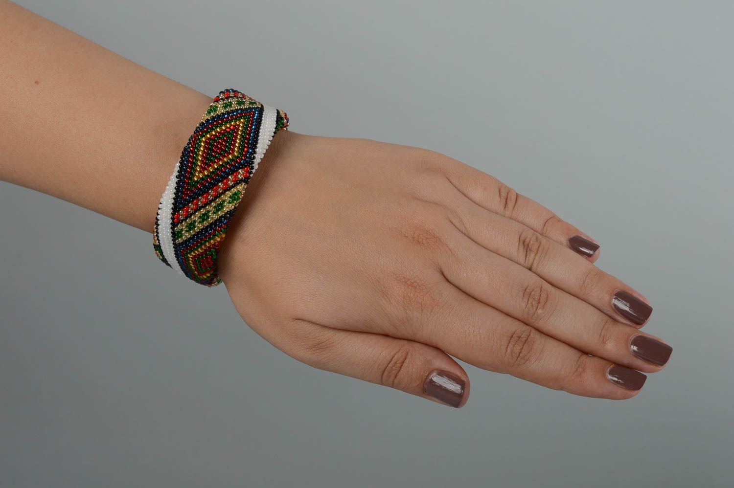 Bracelet perles rocaille Bijou fait main ethnique Accessoire pour femme photo 5