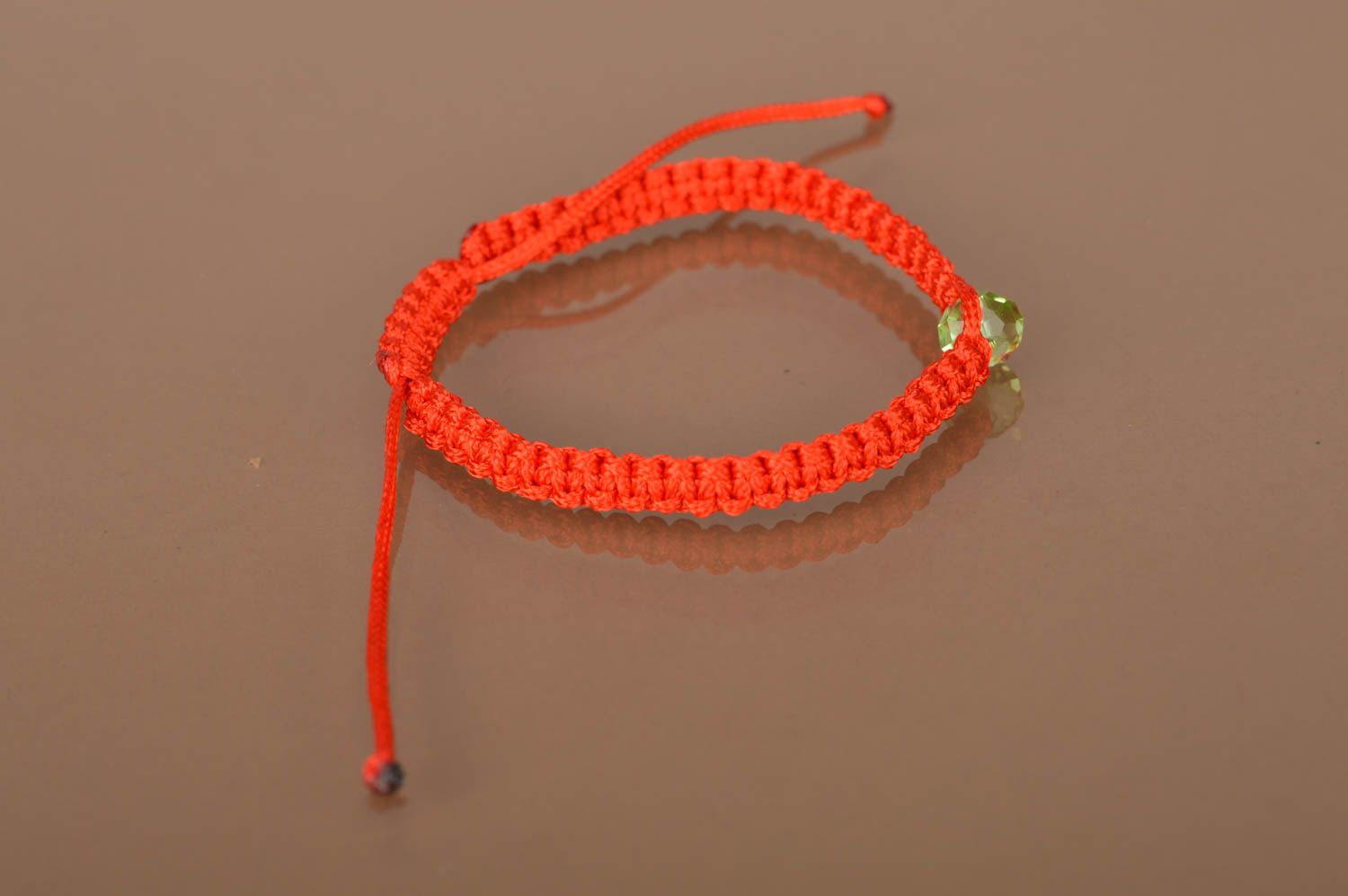 Bracelet tressé fait main rouge en cordon ciré accessoire original mignon photo 4