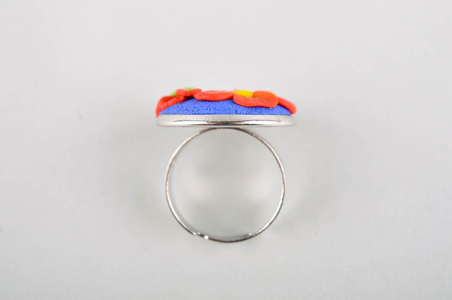 Handmade polymer clay ring plastic ring flower ring present for girls nice ring photo 5