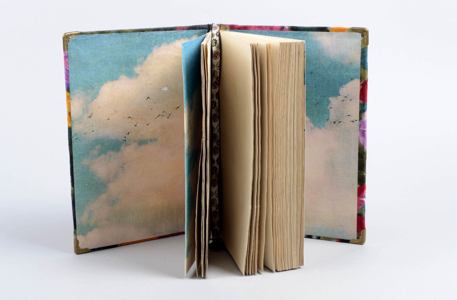 Handmade designer notebook diary with textile cover notebook for women photo 2
