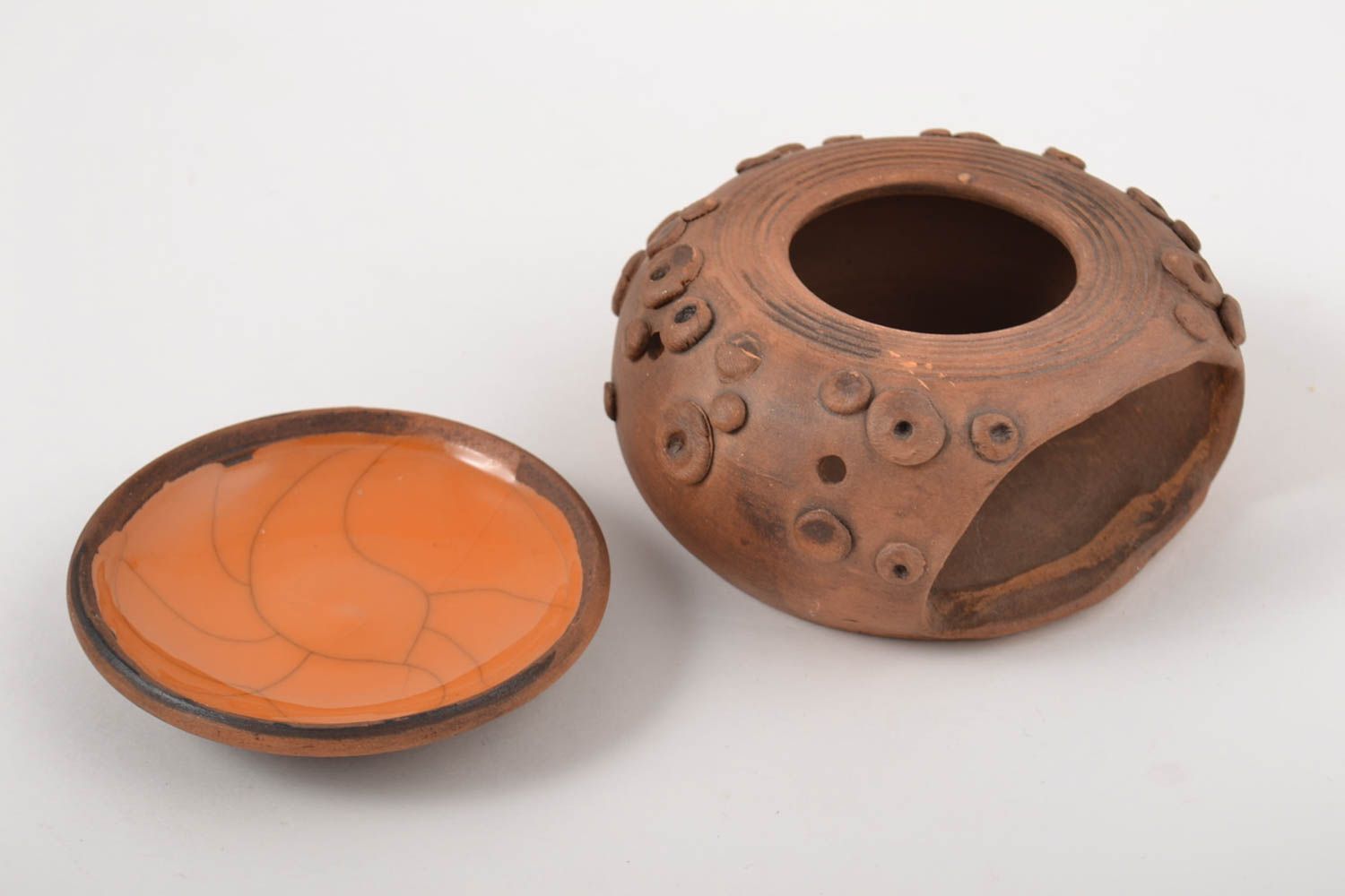 Handmade Deko Kerzenhalter Teelichthalter aus Ton Kerzenhalter Keramik exklusiv foto 7