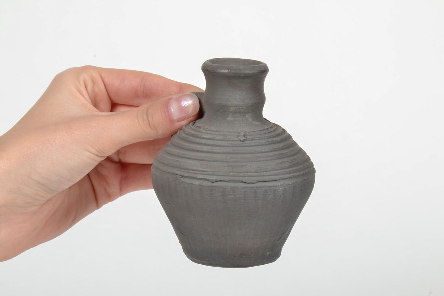 Statuetta vaso in argilla fatta a mano figurina decorativa in ceramica 
 foto 5