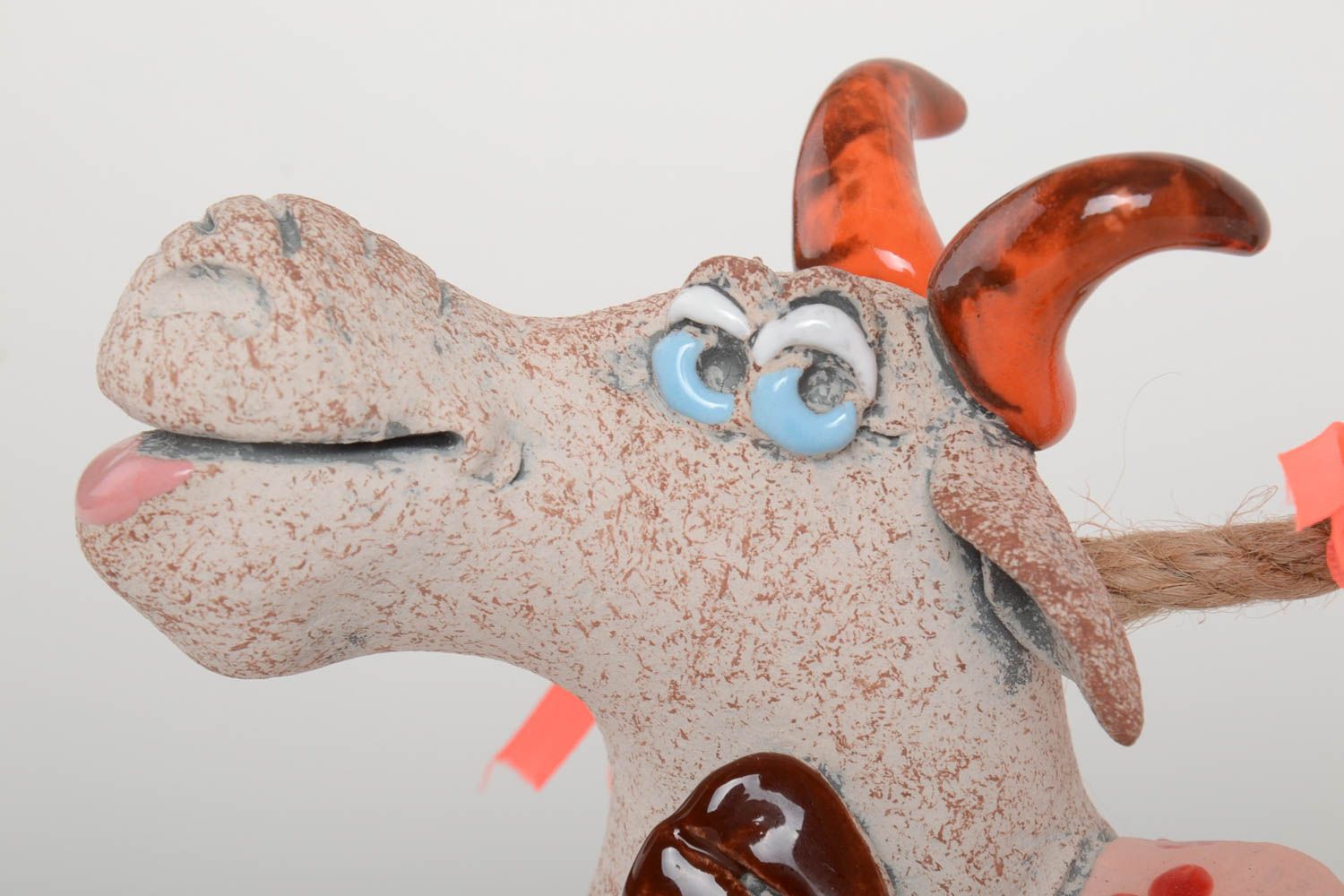 Tirelire en terre cuite chèvre Tirelire fait main peinte Cadeau pour enfant photo 3