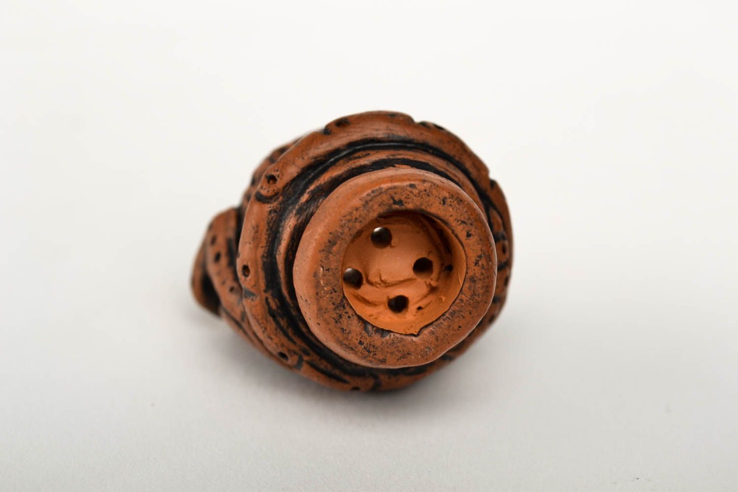 Сувенир ручной работы изделие из глины аксессуар для курения керамический фото 4