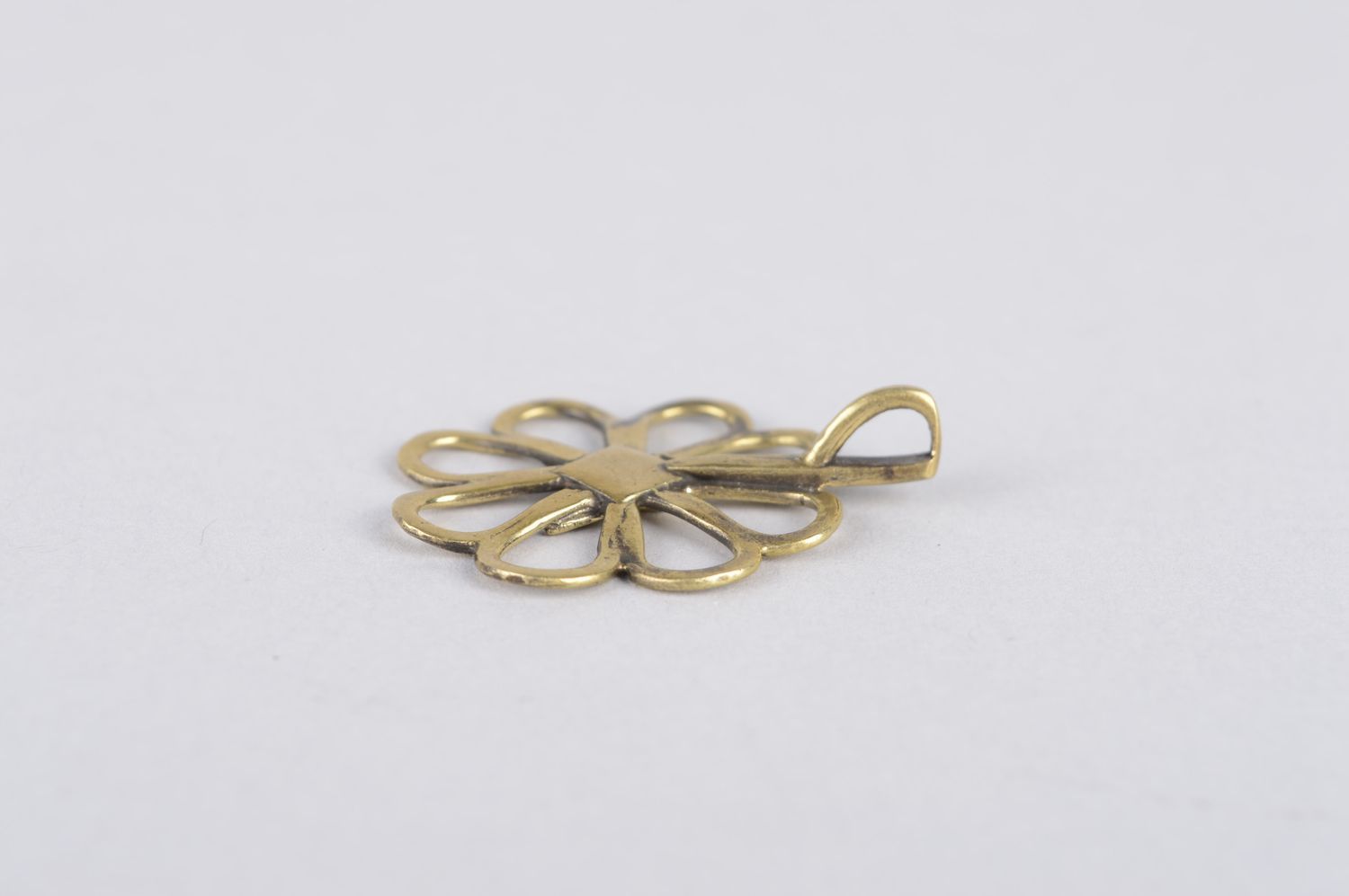 Handmade bronze jewelry metal pendant for women small pendant bronze accessories photo 4
