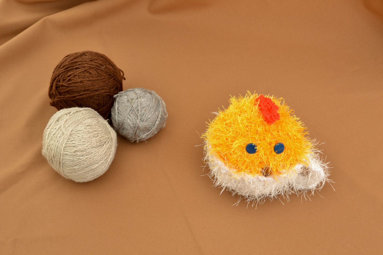 Hand crochet soft toy Chicken in Shell photo 5
