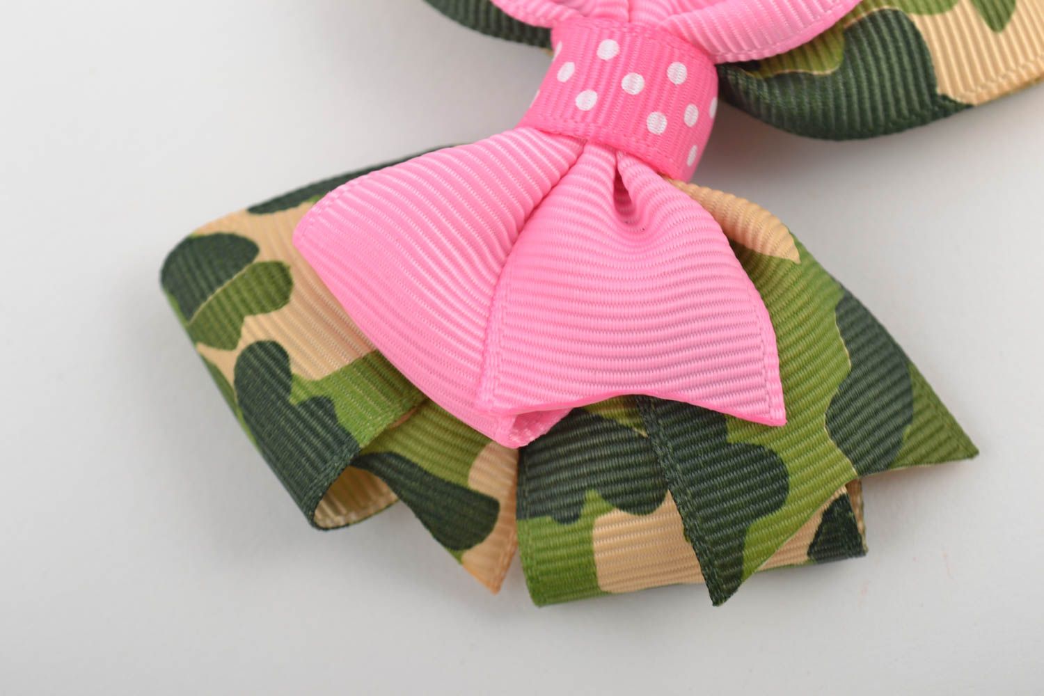 Handmade Damen Haarschmuck Haarspangen Schleife Schmuck Furnituren rosa khaki foto 3