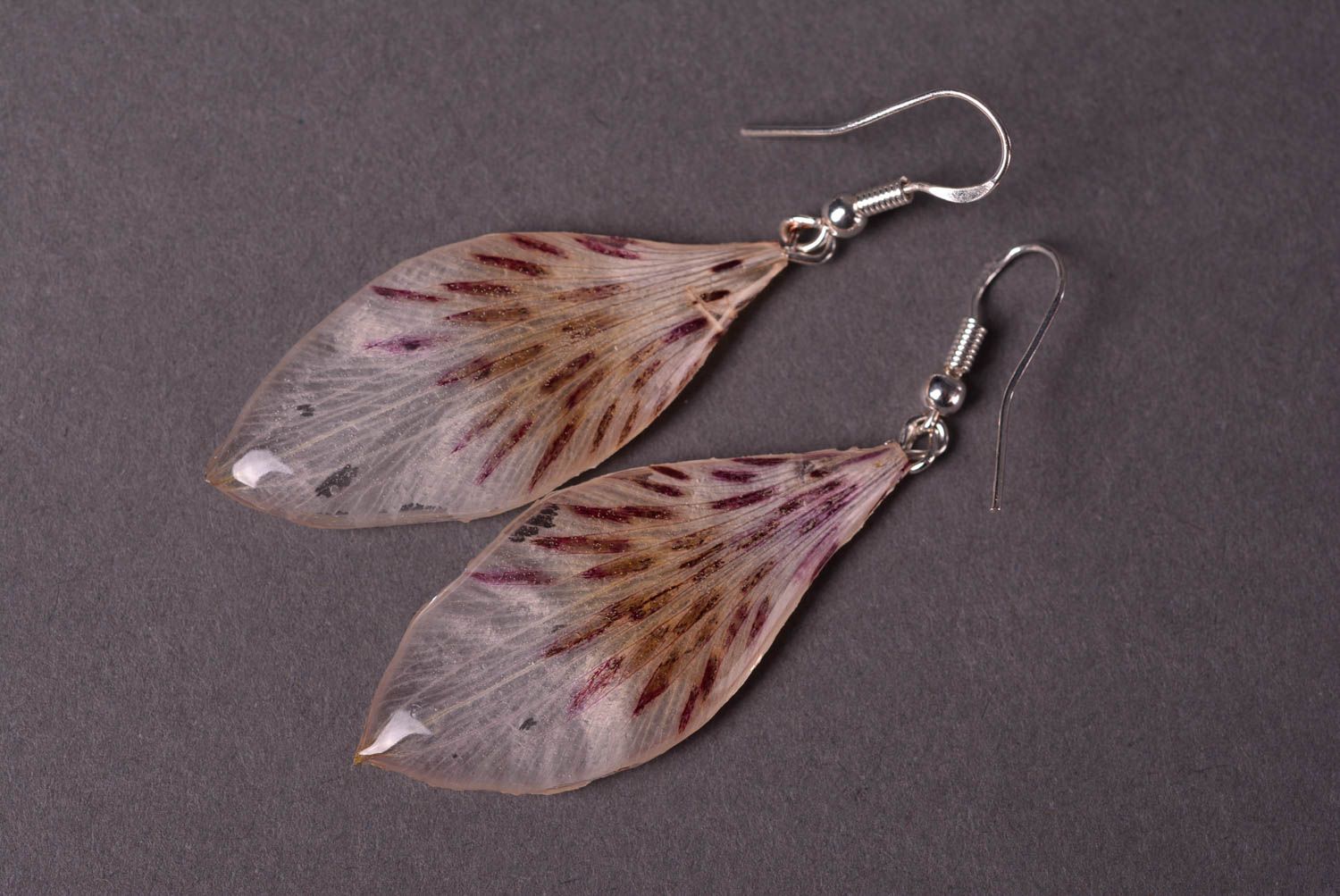 Beautiful handmade flower earrings botanical jewelry fashion accessories photo 3