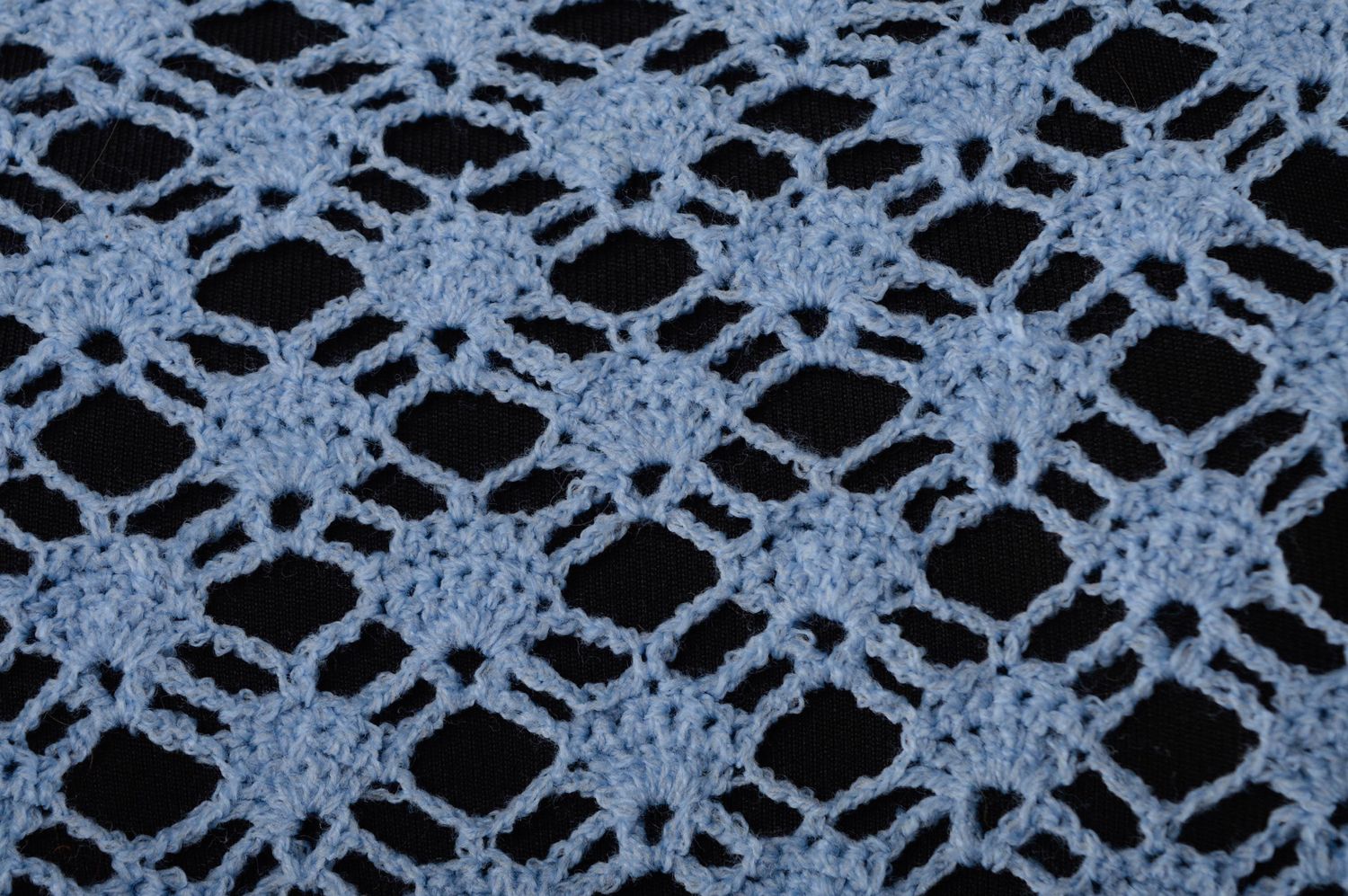 Robe tricotée au crochet mi-longue bleue faite main photo 3