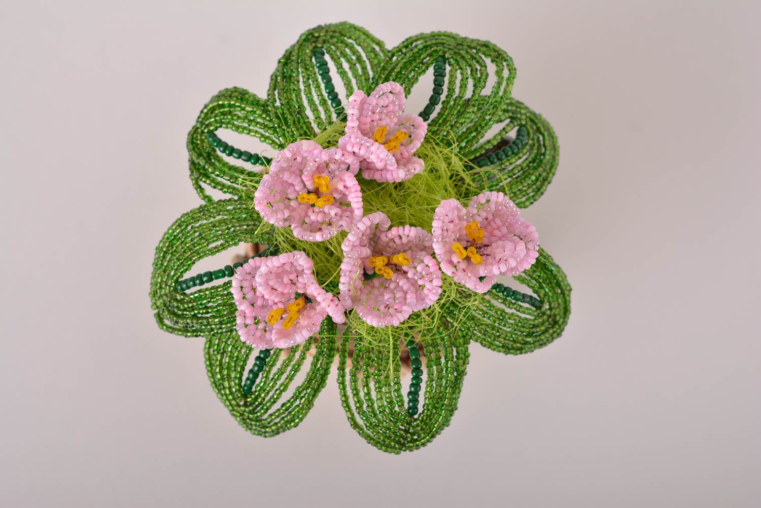 Flor de abalorios hecha a mano para casa regalo original elemento decorativo foto 4