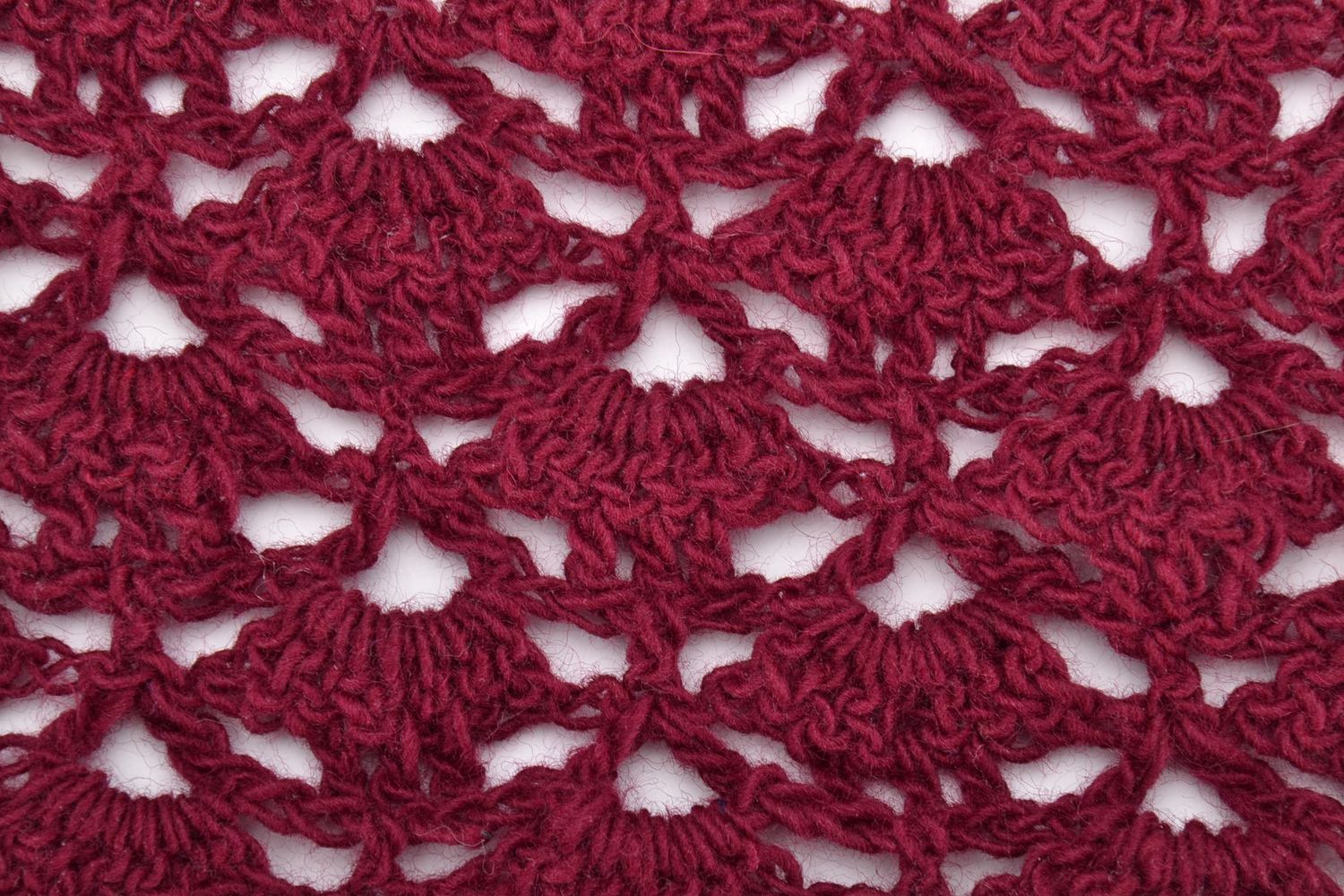 Écharpe tricotée au crochet baktus Bordeaux   photo 2