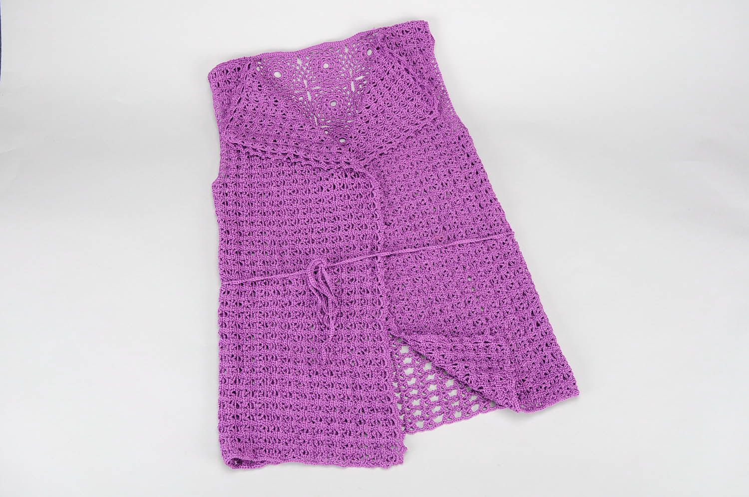 Gilet a maglia da donna fatto a mano gilet donna in colore viola bello foto 3