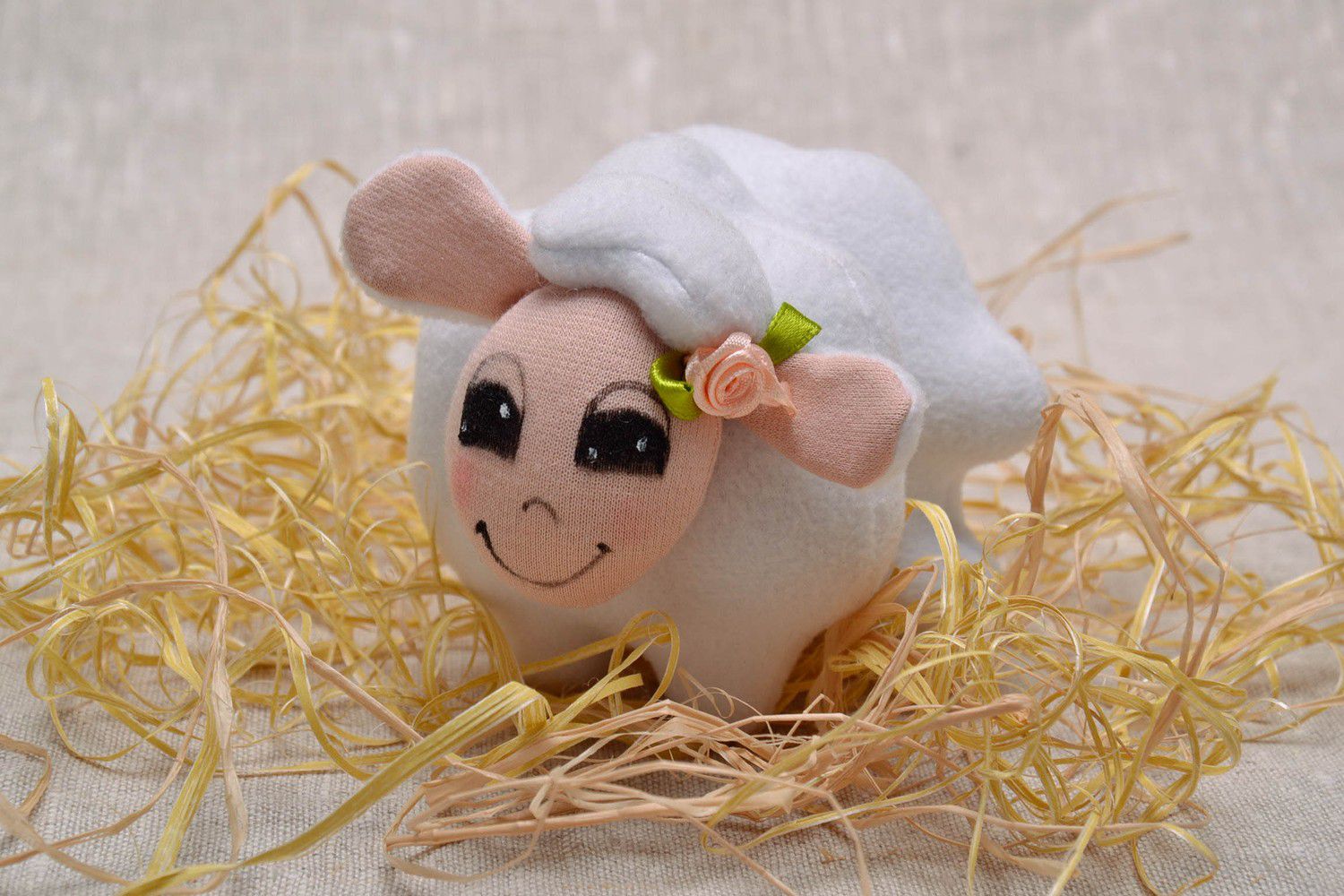 Soft toy Lamb with a rose photo 5