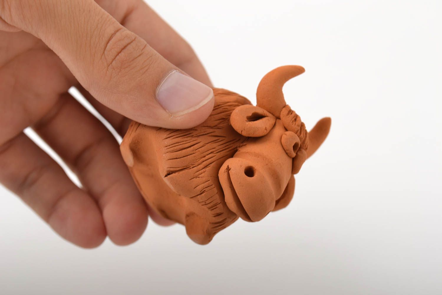 Keramik Tier handgeschaffen Dekoidee Wohnzimmer interessant Deko Figur Kuh foto 5