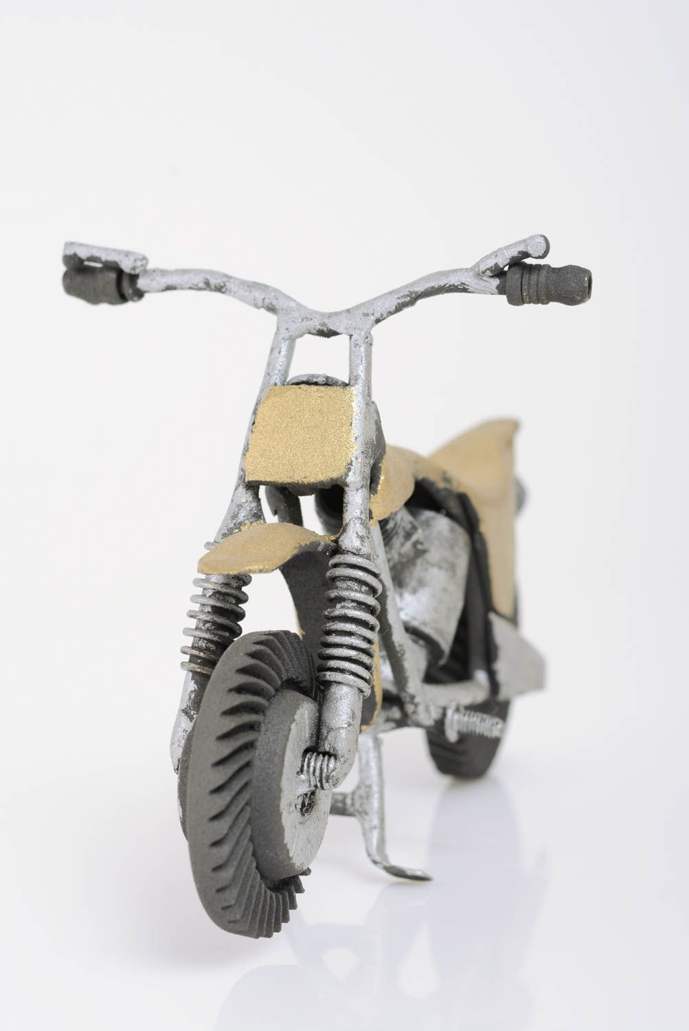 Moto miniature figurine métallique originale style techno-art faite main photo 3