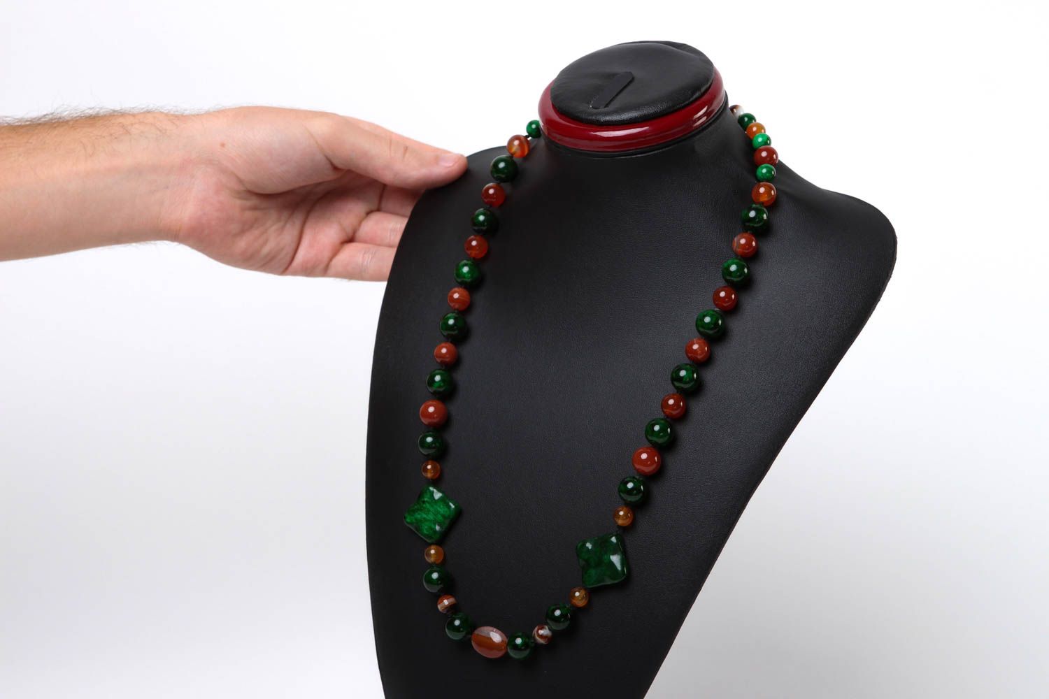 Handmade necklace unusual bead necklace stone accessory fashion jewelry photo 5