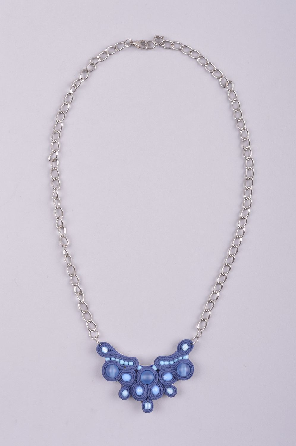 Stylish handmade textile necklace costume jewelry soutache jewelry designs photo 2