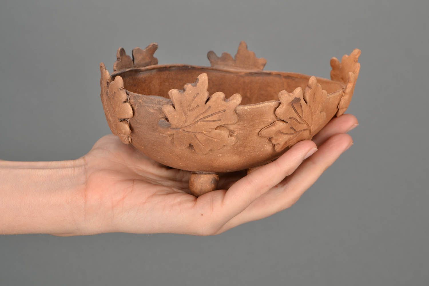 Clay candy tray Grape Leaves photo 2
