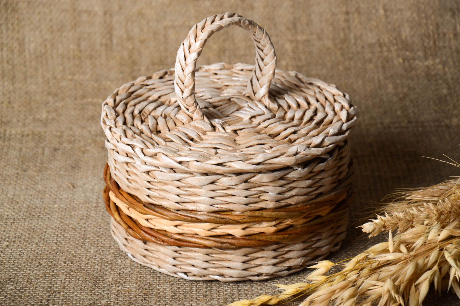 Beautiful woven basket unusual designer box stylish lovely kitchen utensils photo 1