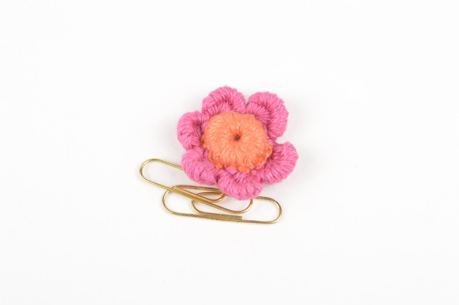 Handmade stylish blank for jewelry crocheted cute flower jewelry fittings photo 5
