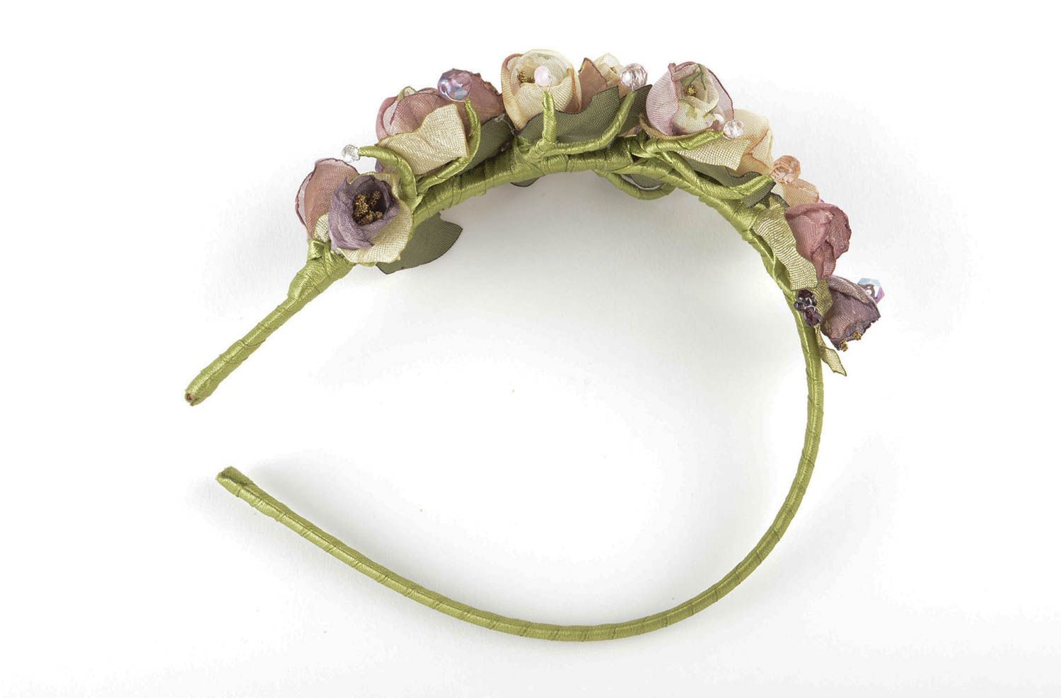 Diadema artesanal con flores tiernas accesorio para el cabello regalo original foto 5