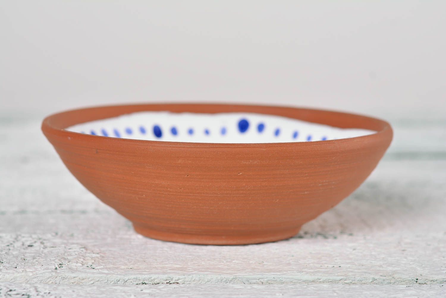 Глубокая тарелка ручной работы керамическая тарелка красивая посуда расписная фото 1
