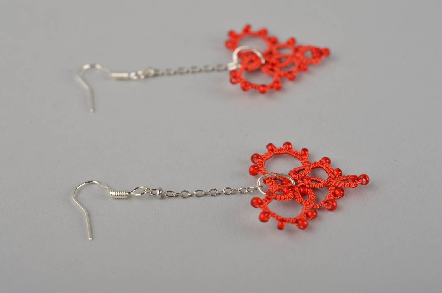 Stylish handmade woven thread earrings textile earrings cool jewelry designs photo 3