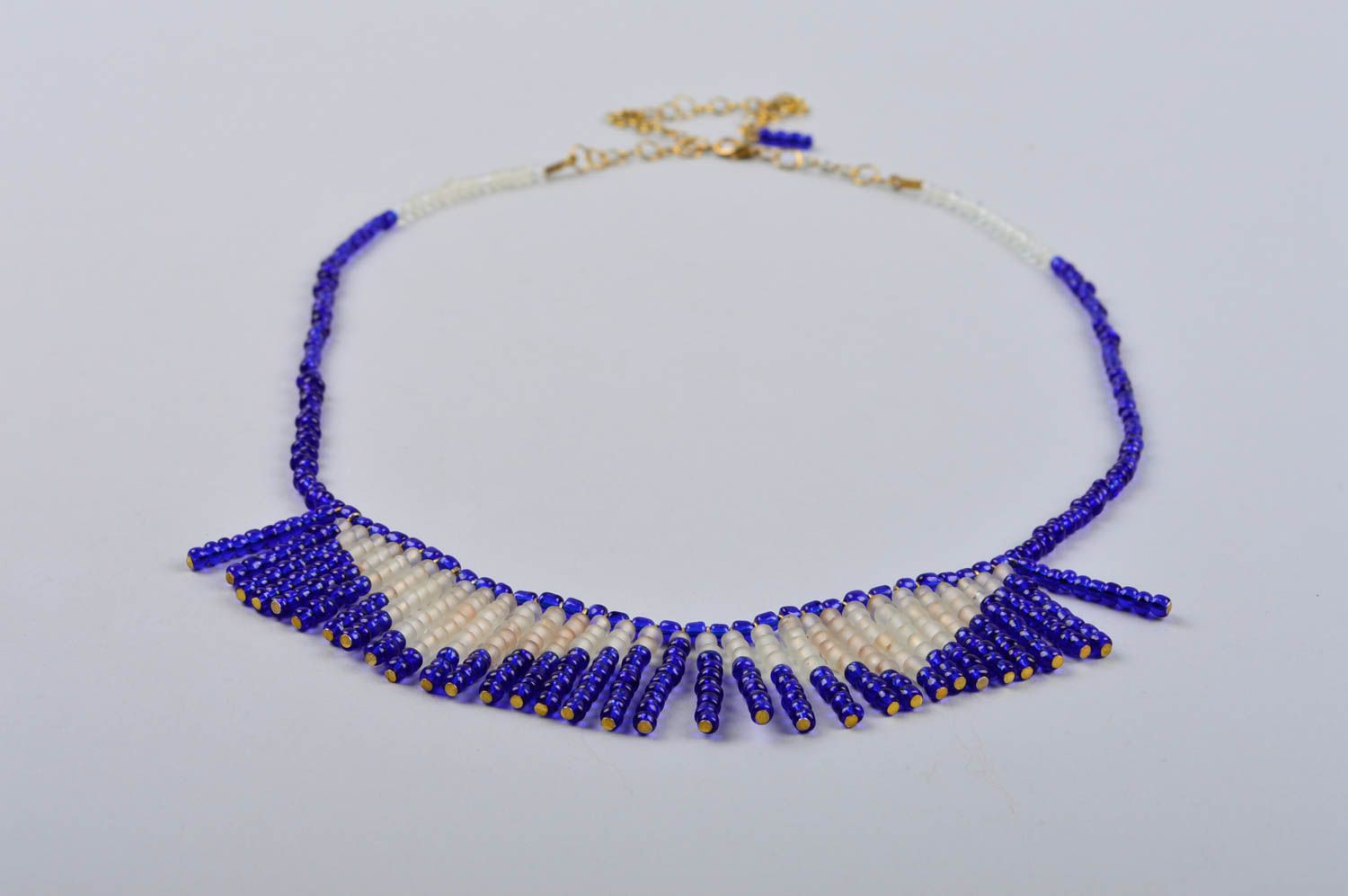 Handmade Halskette für Frauen Geschenk für Frauen Schmuck Collier blau grell foto 3