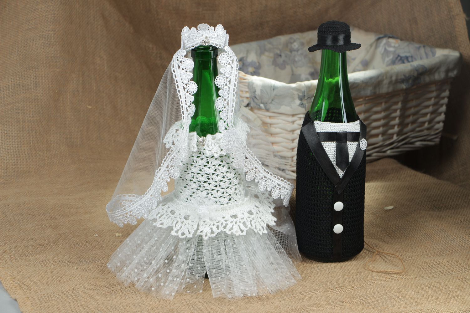 Flaschen Kleidung Brautpaar foto 5