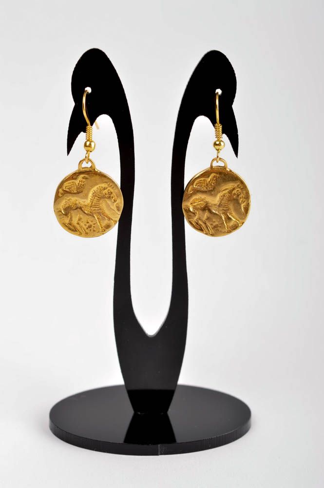 Schöne lange Ohrhänger handmade Metall Schmuck Ohrringe für Damen schön stilvoll foto 2