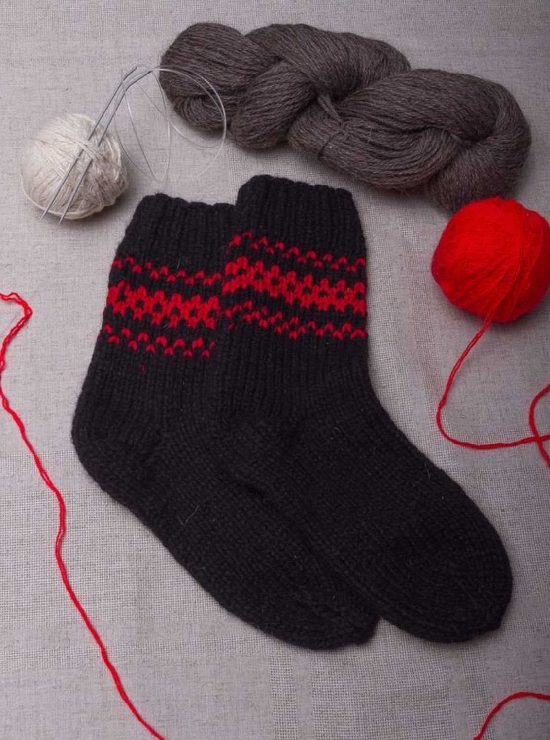 Black wool socks photo 1
