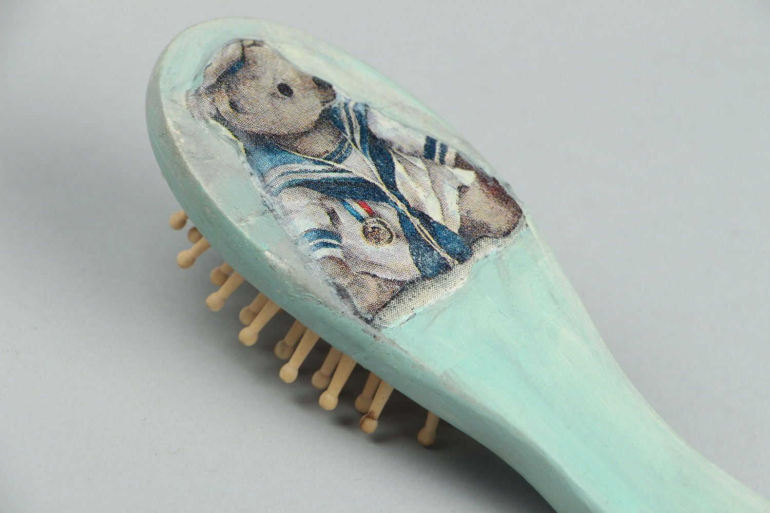 Escova de madeira para cabelo foto 4