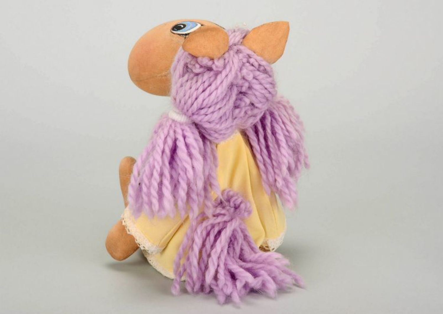 Soft toy Tilda doll Horse with violet crest photo 5
