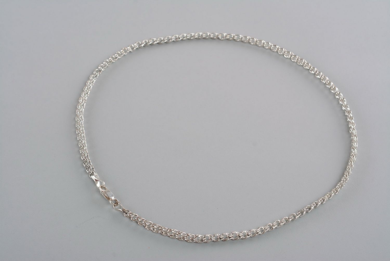 Silver chain of medium braiding photo 4