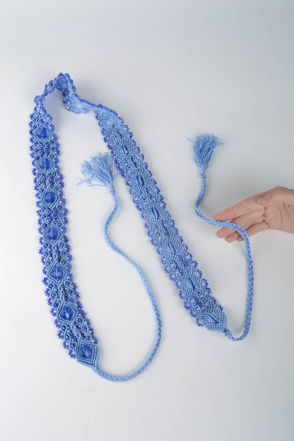 Beautiful handmade woven thread belt unusual textile bracelet design gift ideas photo 5