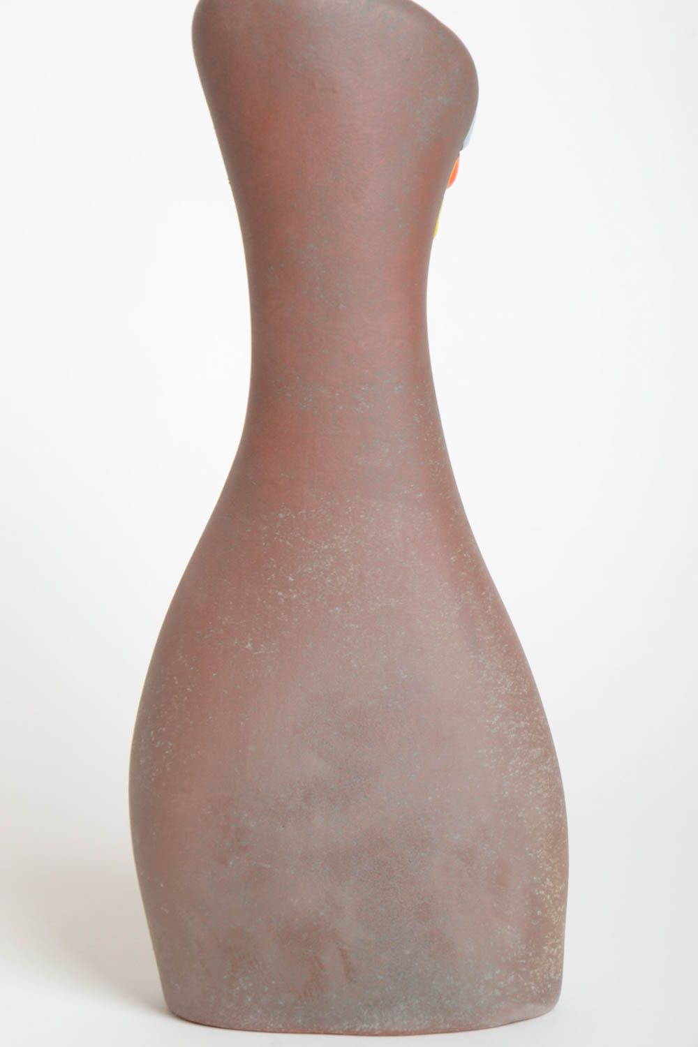 Сувенир ручной работы керамическая ваза для цветов декор интерьера радуга фото 4