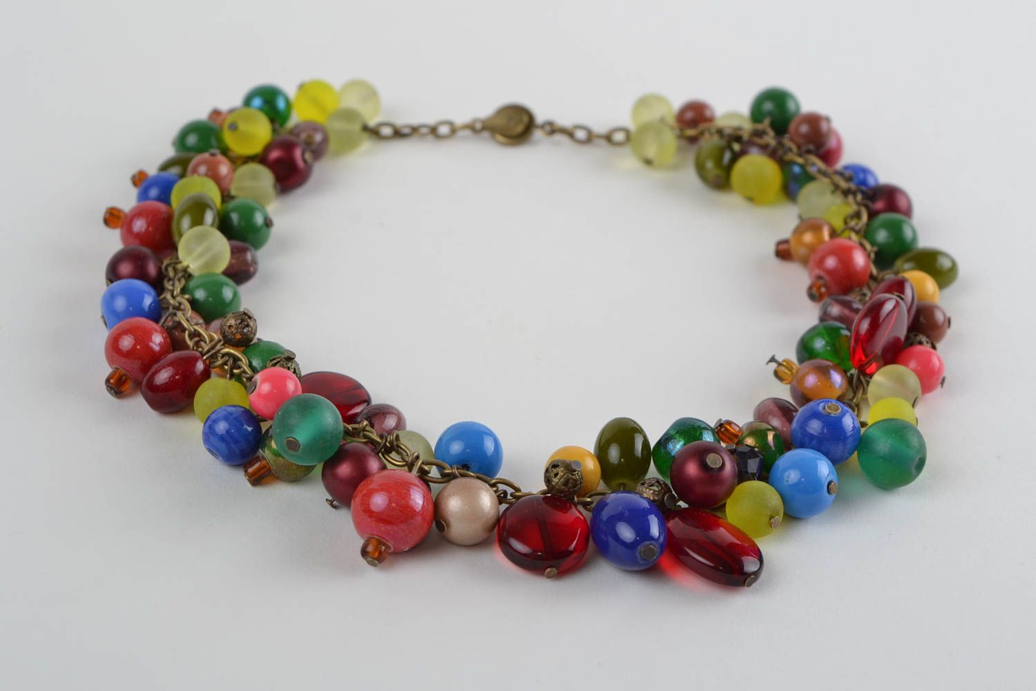 Collier de perles de verre multicolore fait main accessoire original pour femme photo 5