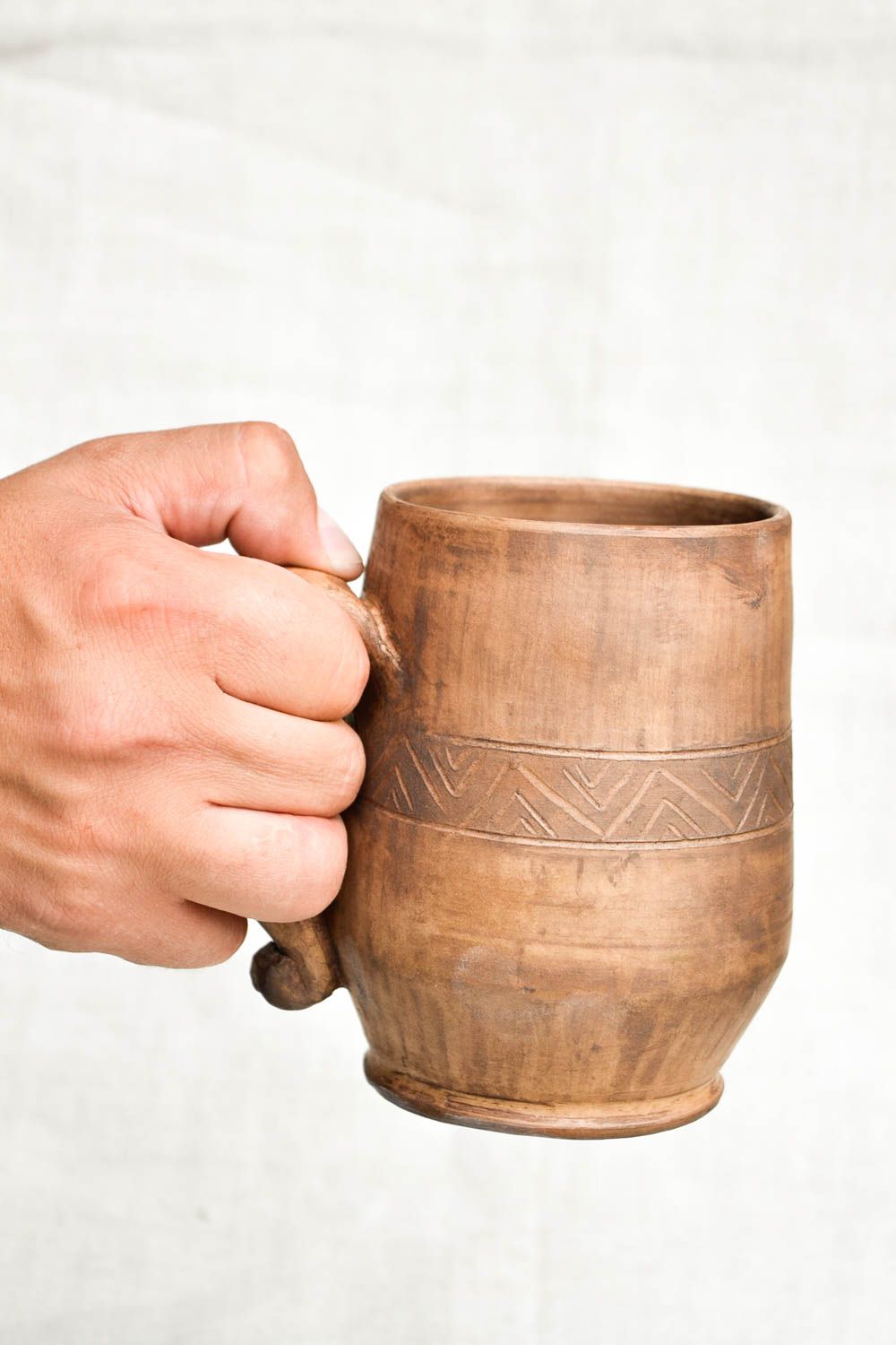 Bierkrug aus Ton handgemachte Keramik Designer Geschirr Geschenk Idee schön foto 2